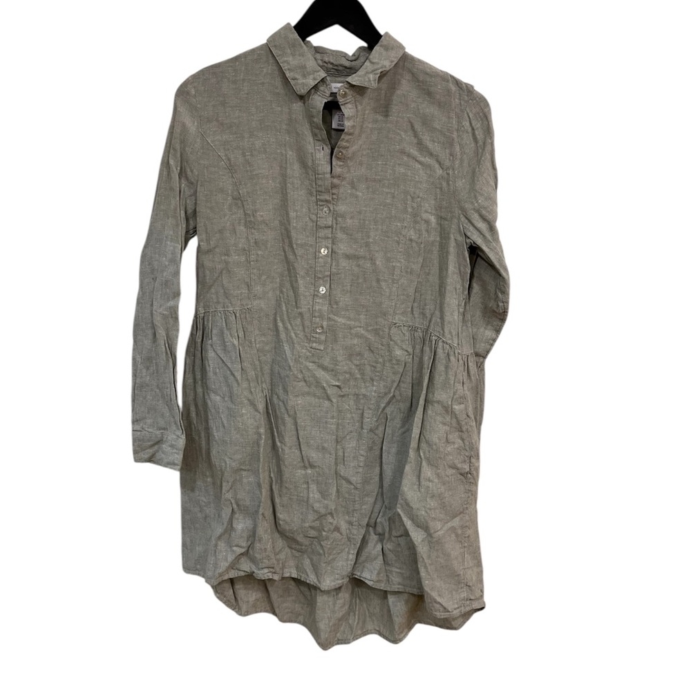 Halston Heritage Gray and Green Blouse Relaxed Fit